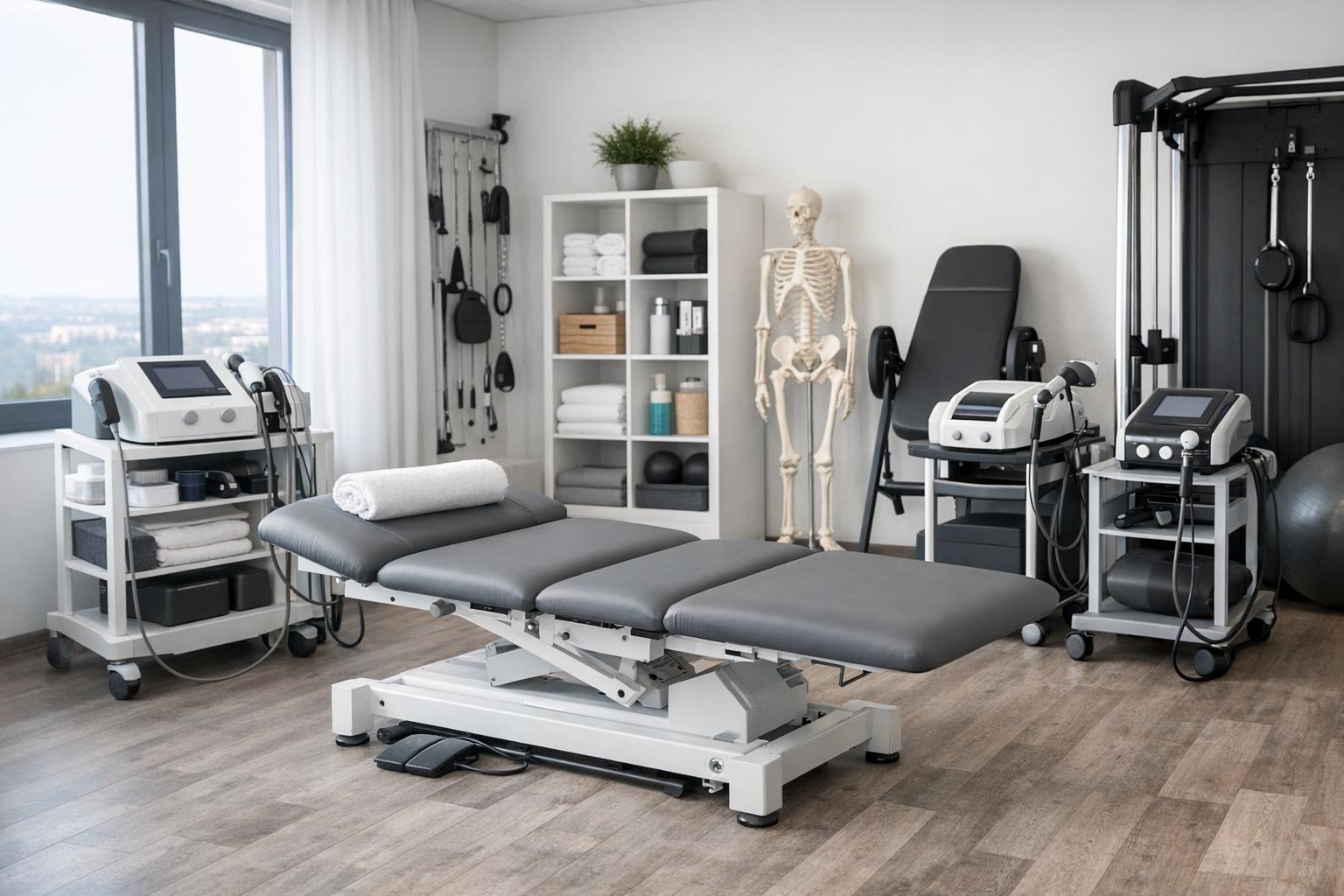 Zdjęcie: gabinet rehabilitacyjny w Krakowie, nowoczesny sprzęt i leżanka do zabiegów